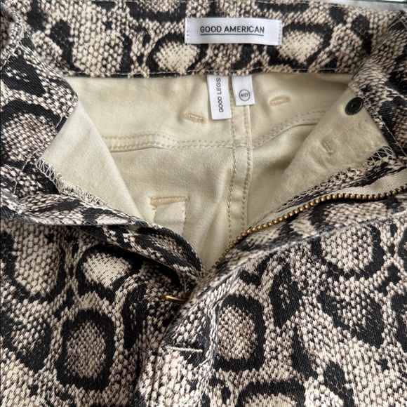 GOOD AMERICAN "Good Legs" Snakeskin Print Jeans Pockets Belt Loops Size 4/27 - Picture 10 of 12